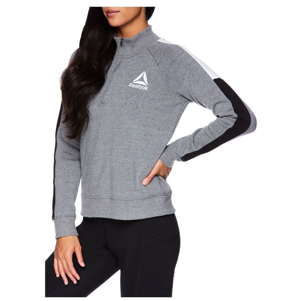 Reebok Turtleneck Half Zip Fleece Sweatshirt